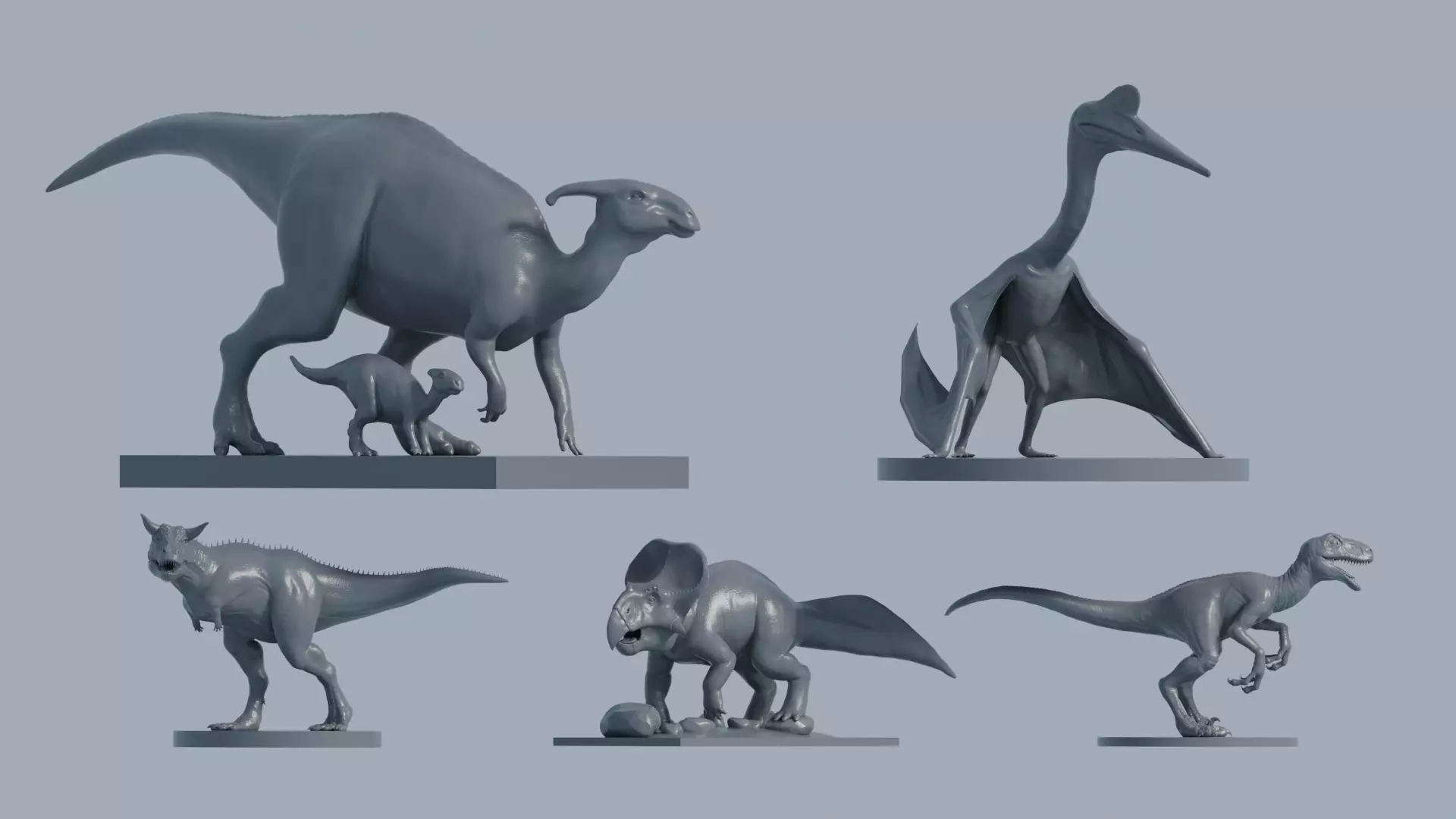 Dinosaurs Bundle Pack 5 Models for Printing 3D print model_0