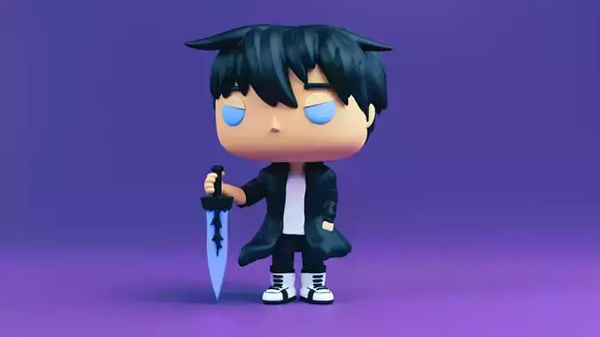 Jin with Demon Kings Longsword Funko Pop from solo leveling