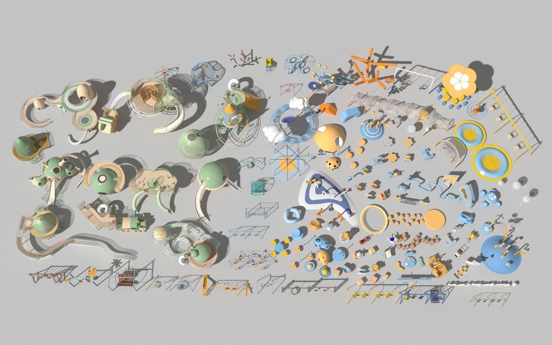 Amusement Park Equipment 3D model_1