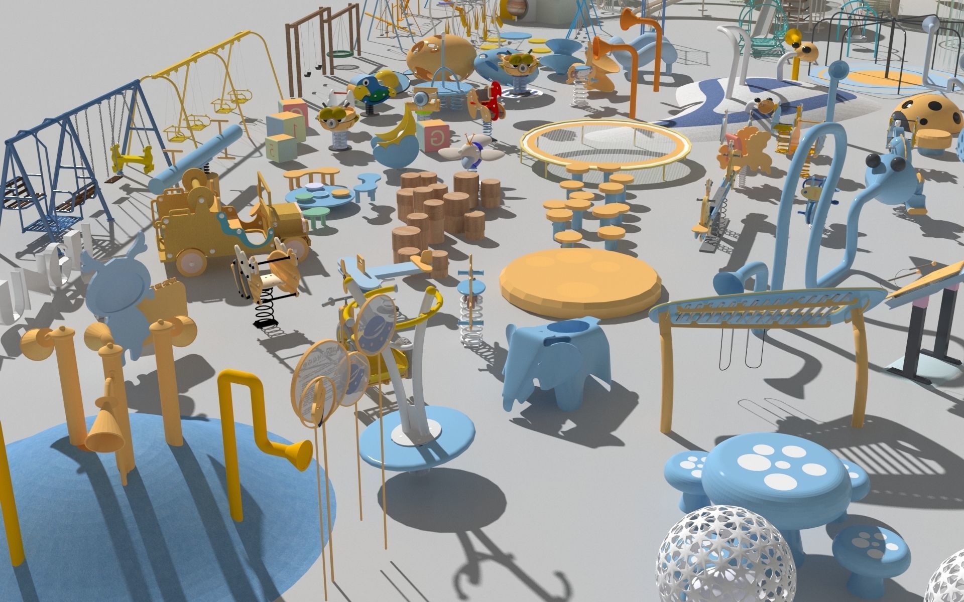 Amusement Park Equipment 3D model_5