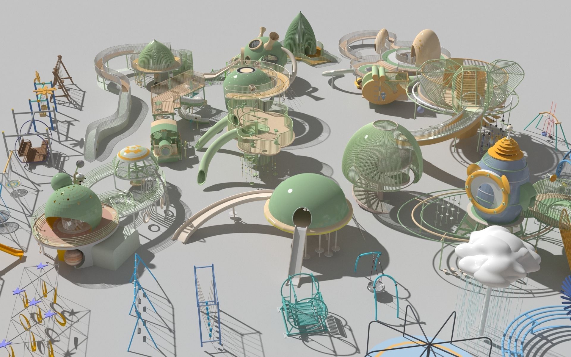 Amusement Park Equipment 3D model_7