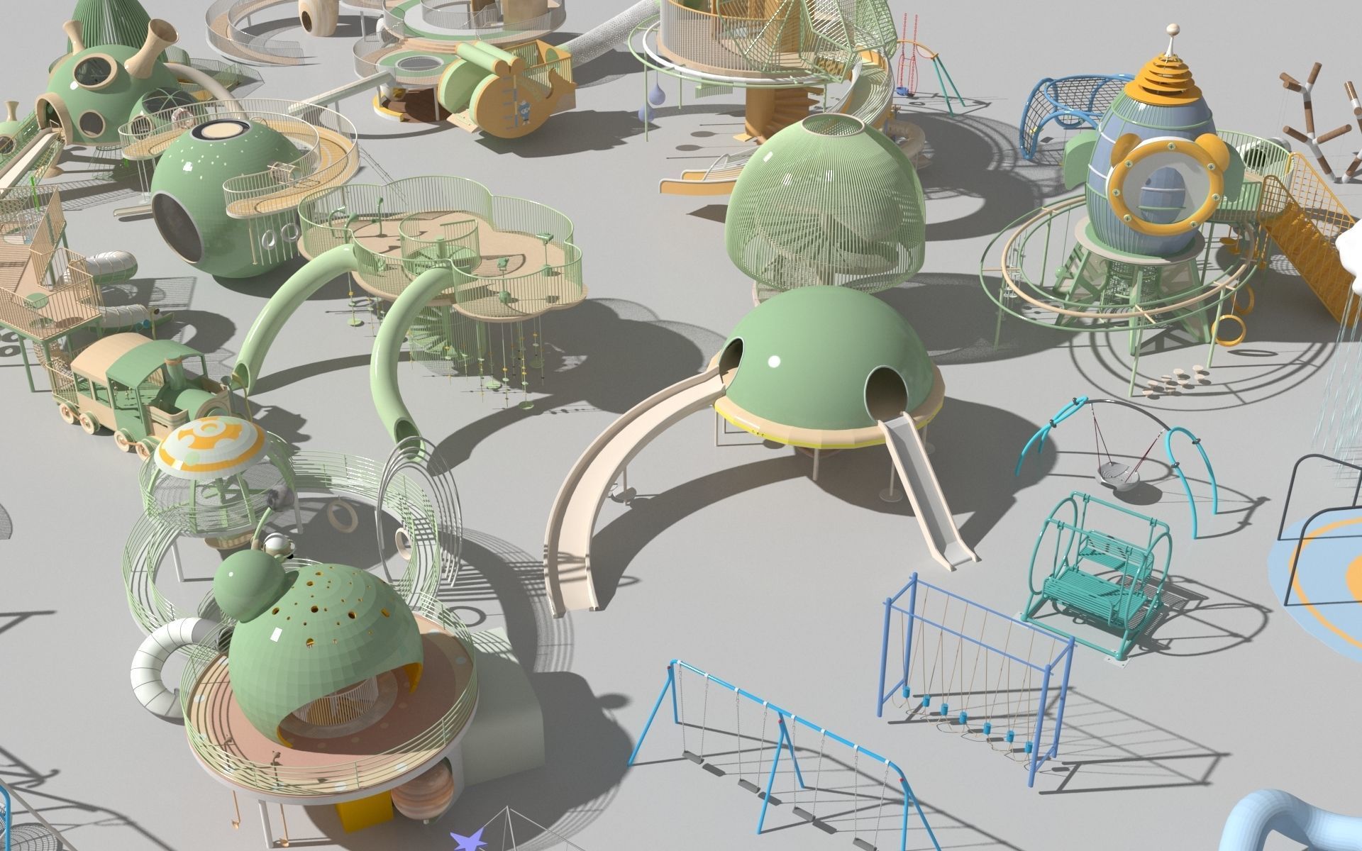 Amusement Park Equipment 3D model_6