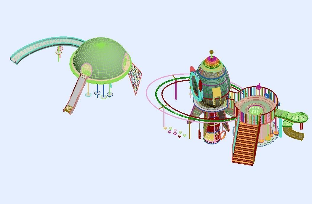 Amusement Park Equipment 3D model_14