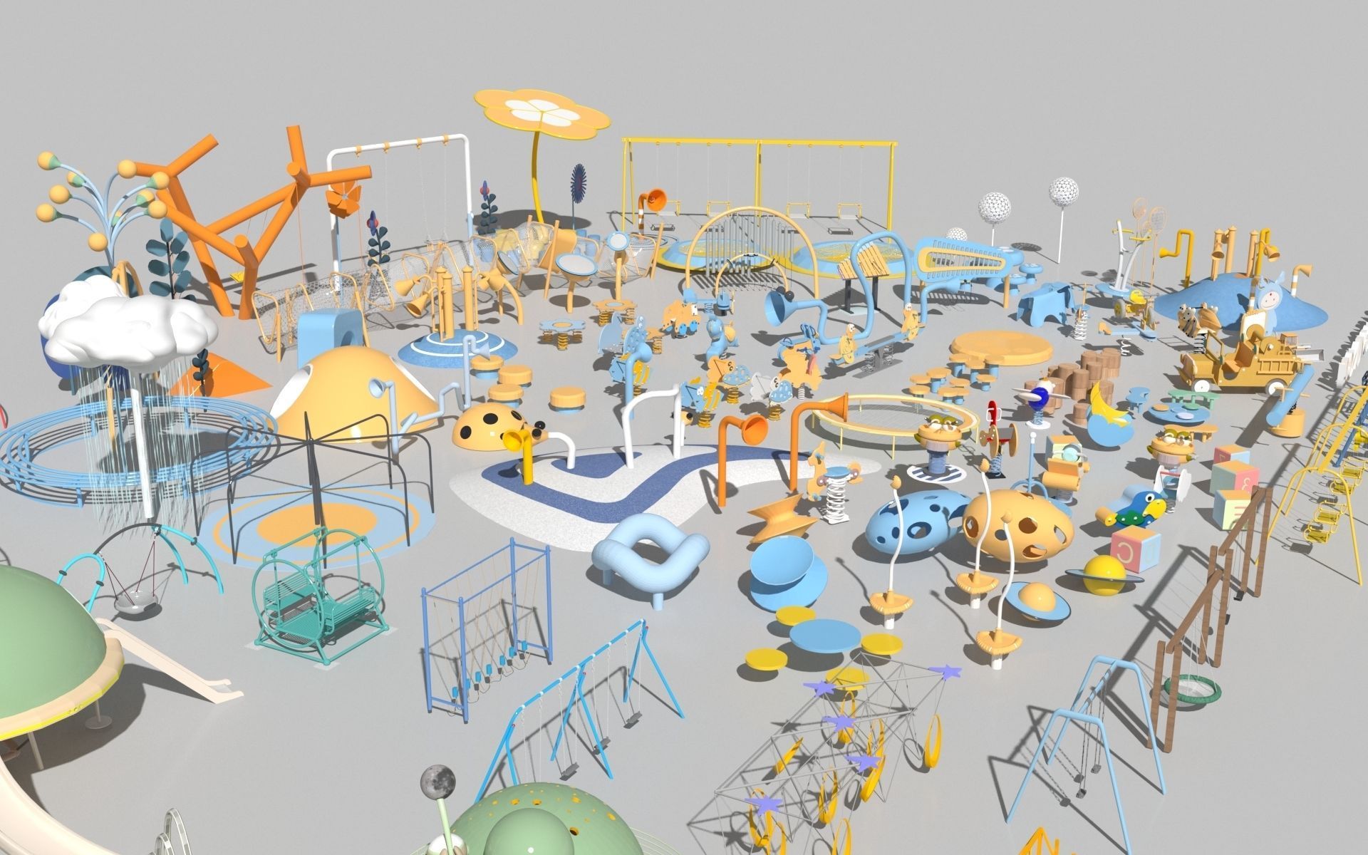 Amusement Park Equipment 3D model_3