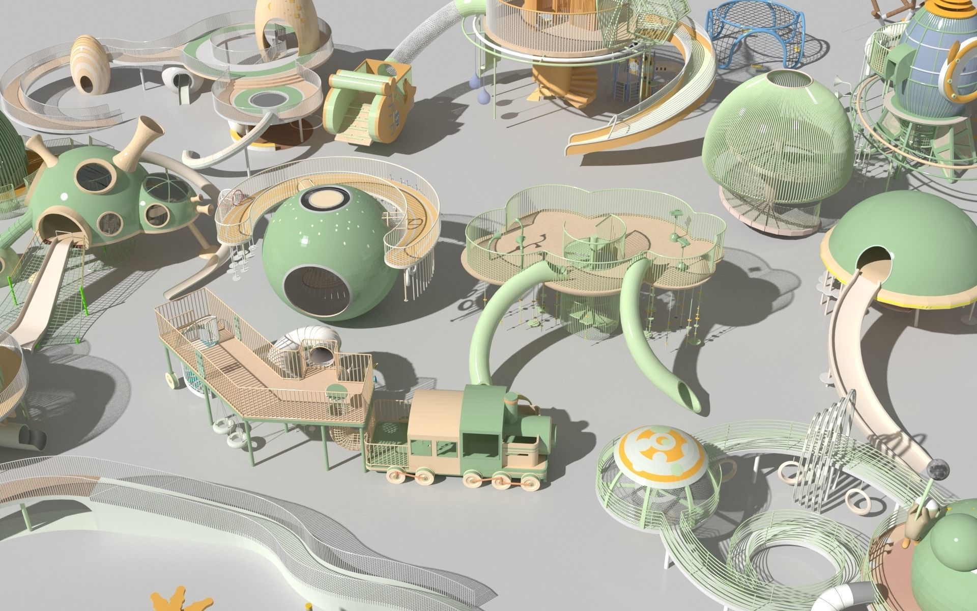 Amusement Park Equipment 3D model_8