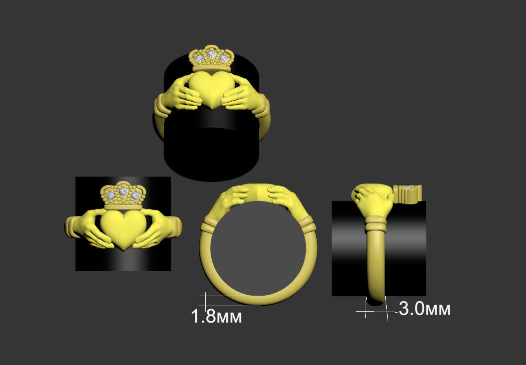 ring gold 3D print model_4