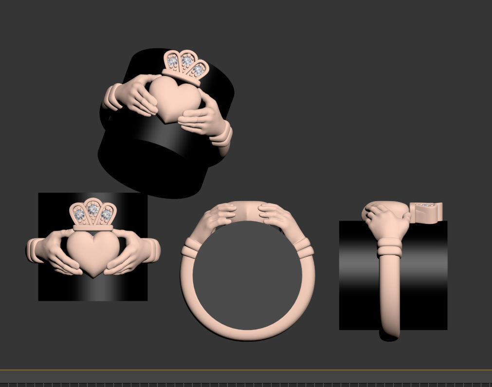 ring gold 3D print model_5