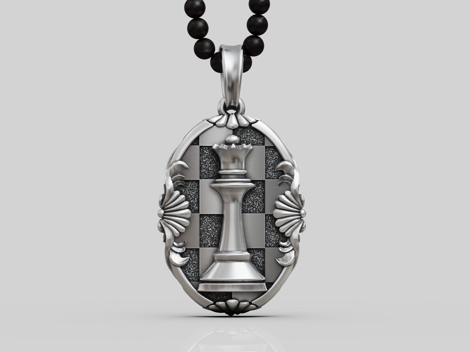 Chess queen pendant 3D print model_3