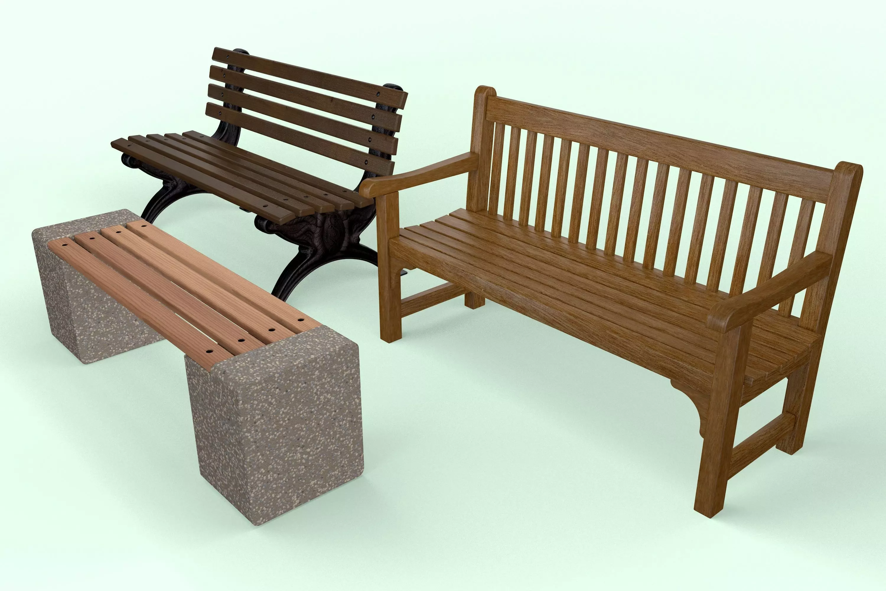 Park Benches 3D model_0