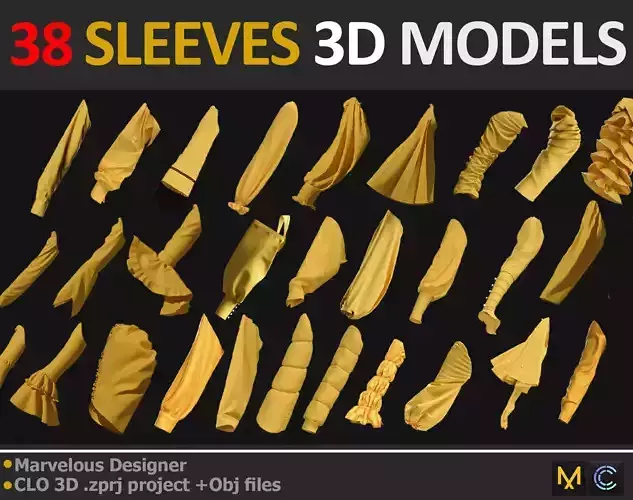 38 SLEEVES 3D MODELS Low-poly 3D model