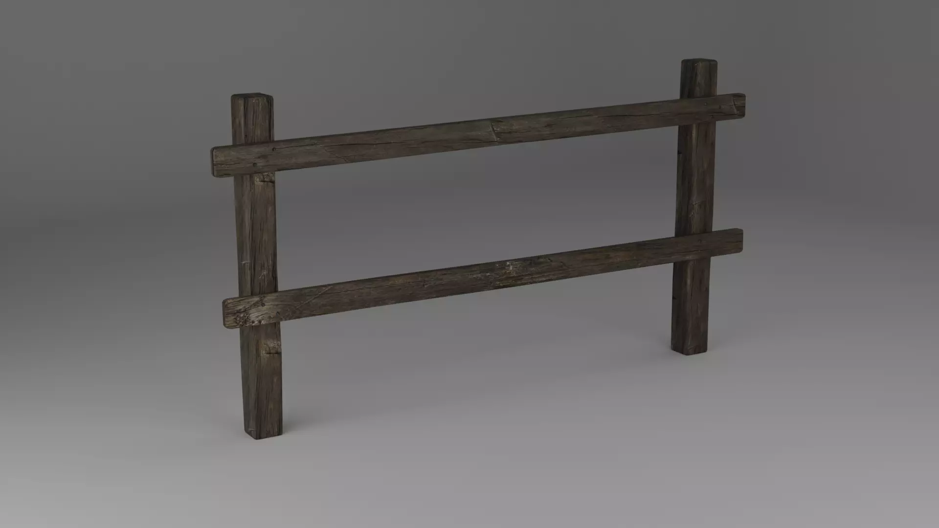 Wooden Fence Free low-poly 3D model_0