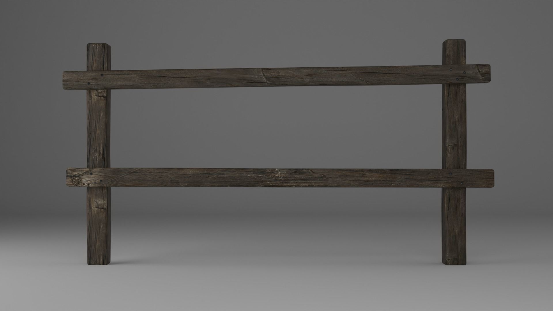 Wooden Fence Free low-poly 3D model_1