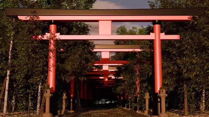 Japanese Torii Road