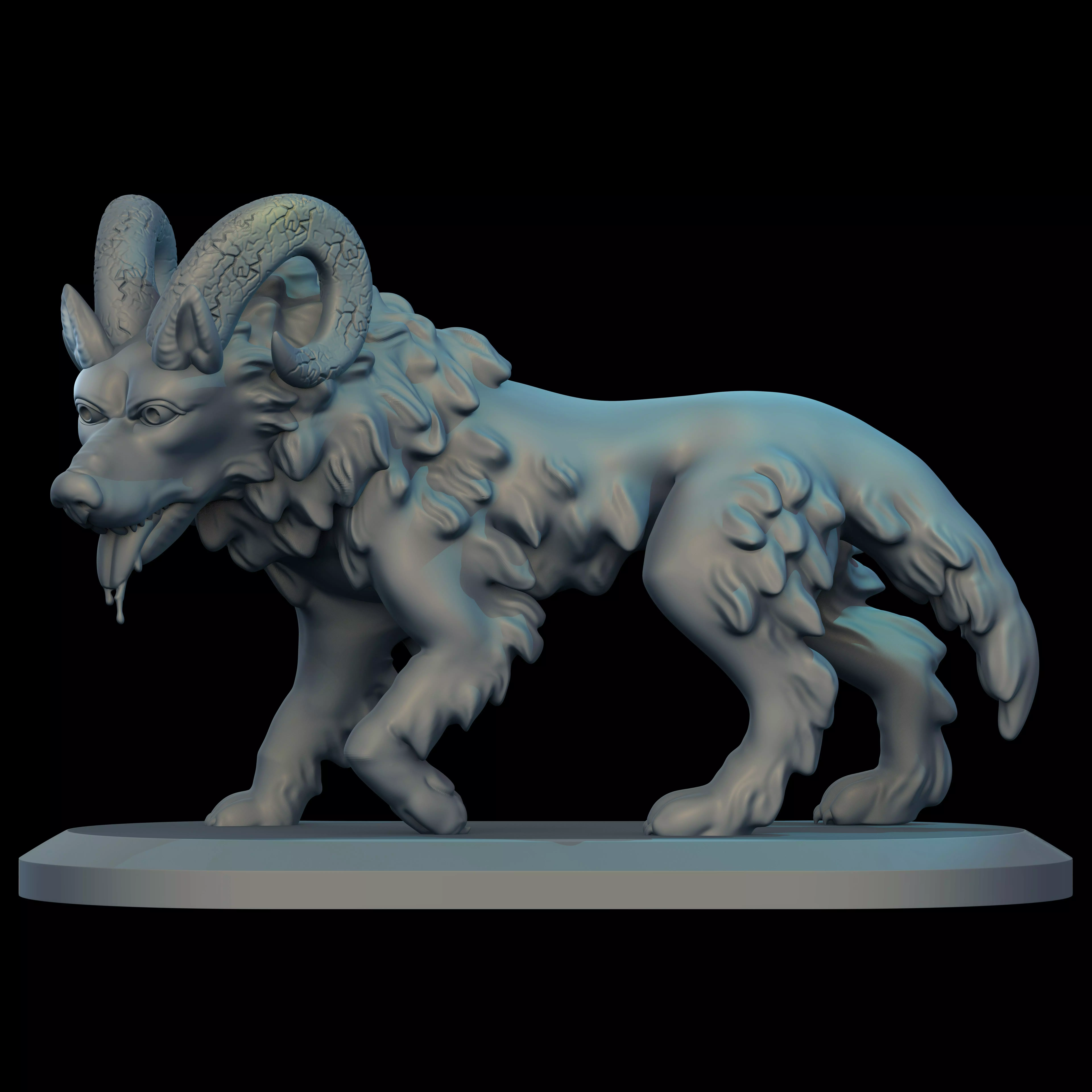 wolf Ram for 3d printable model  3D print model_0