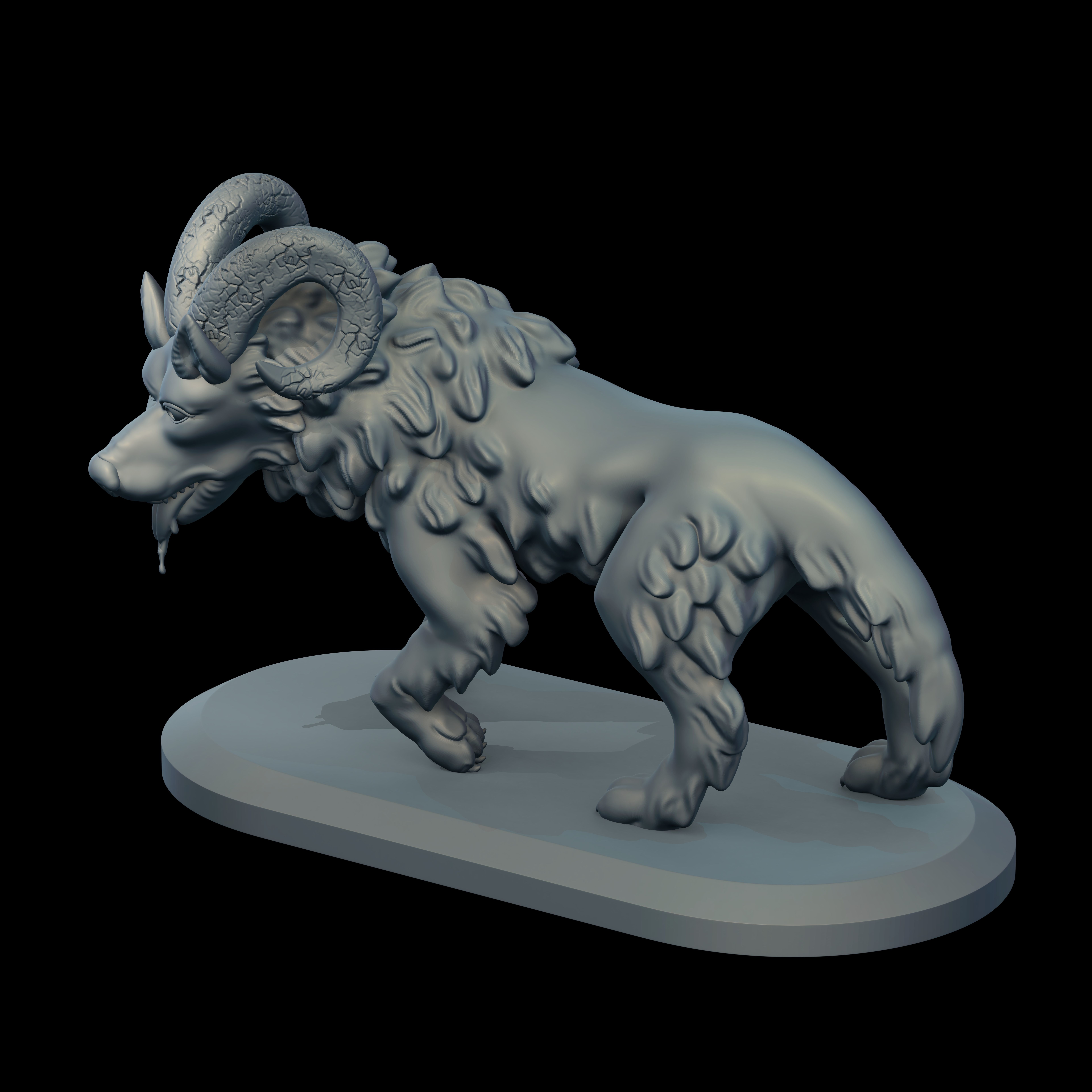 wolf Ram for 3d printable model  3D print model_3