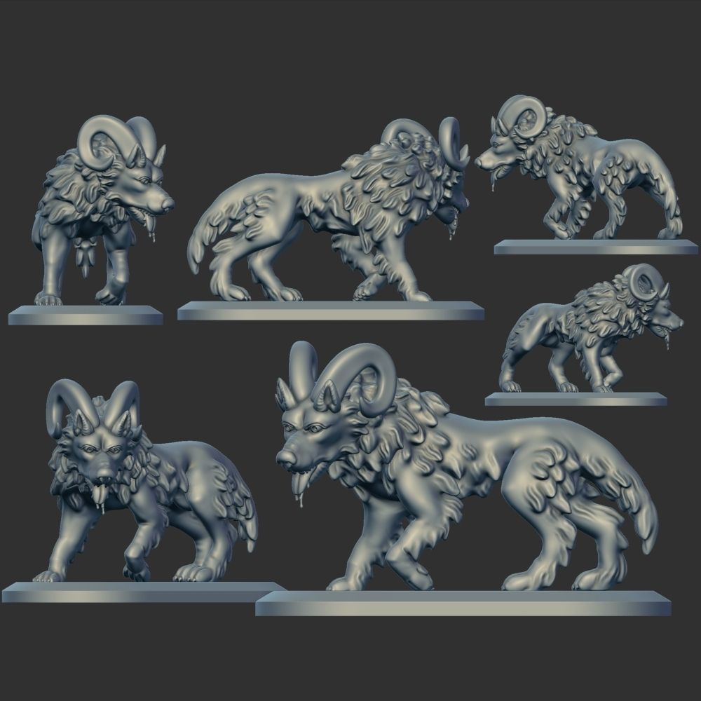 wolf Ram for 3d printable model  3D print model_1