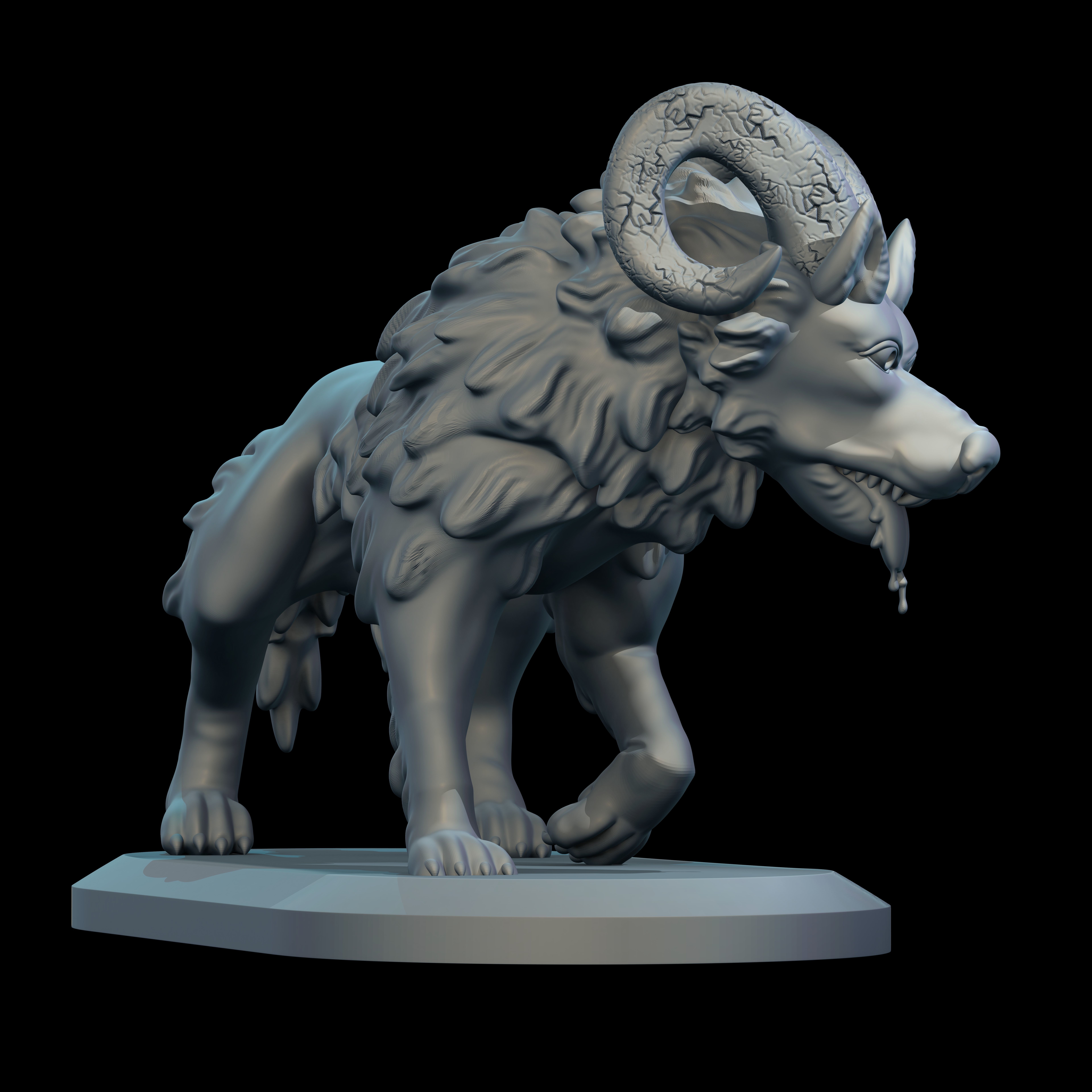 wolf Ram for 3d printable model  3D print model_2