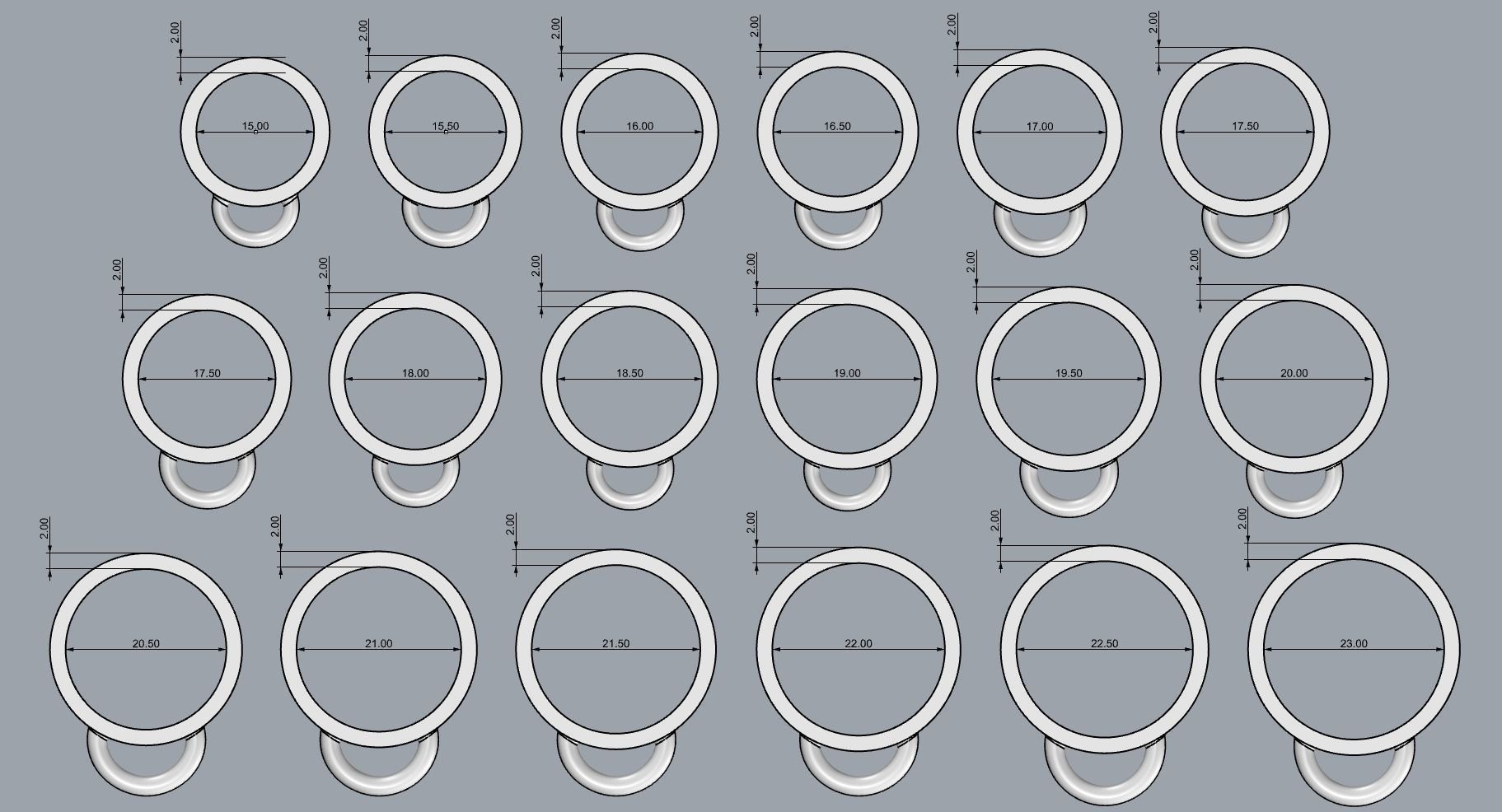 rings all size 3D print model_6