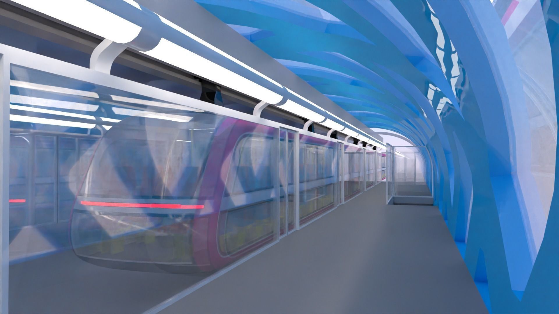 Elevated train station II 3D model_12