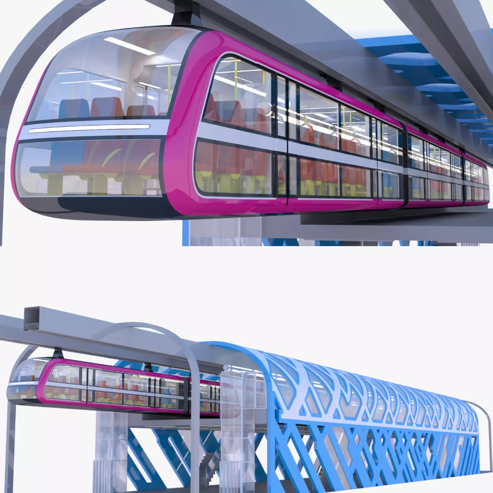 Elevated train station II 3D model_0