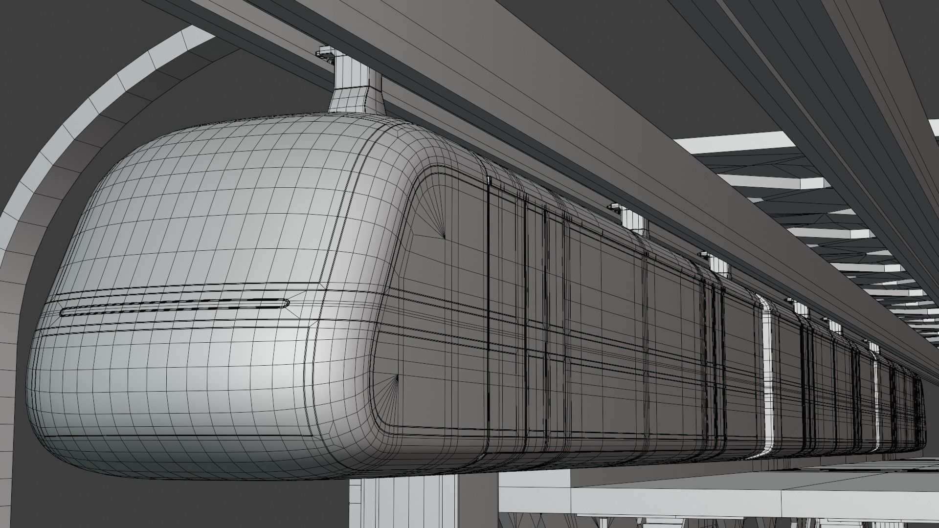 Elevated train station II 3D model_5