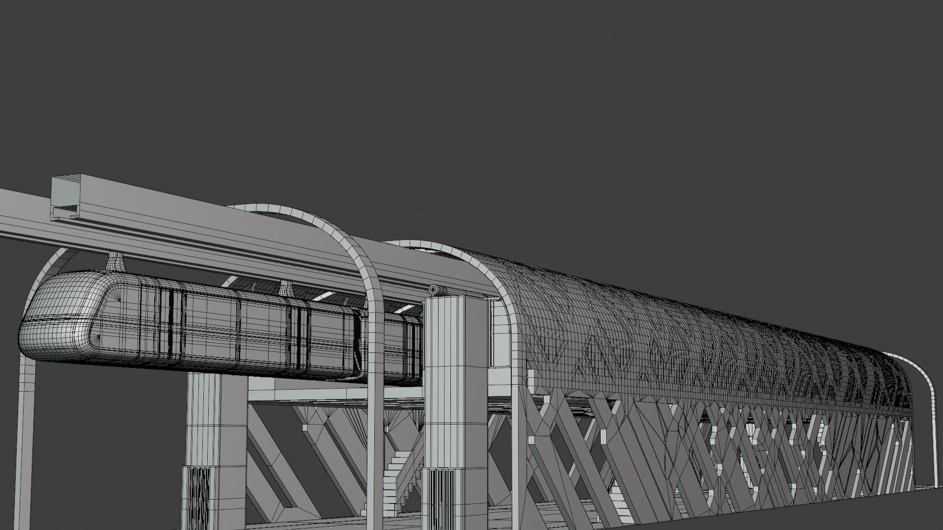 Elevated train station II 3D model_3