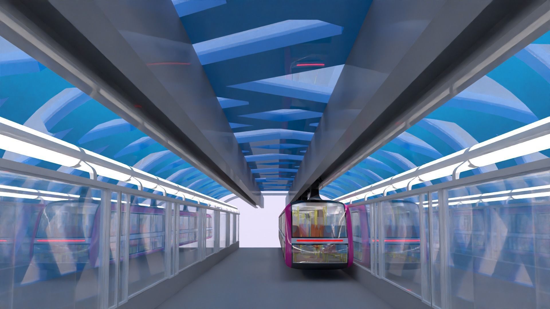 Elevated train station II 3D model_10