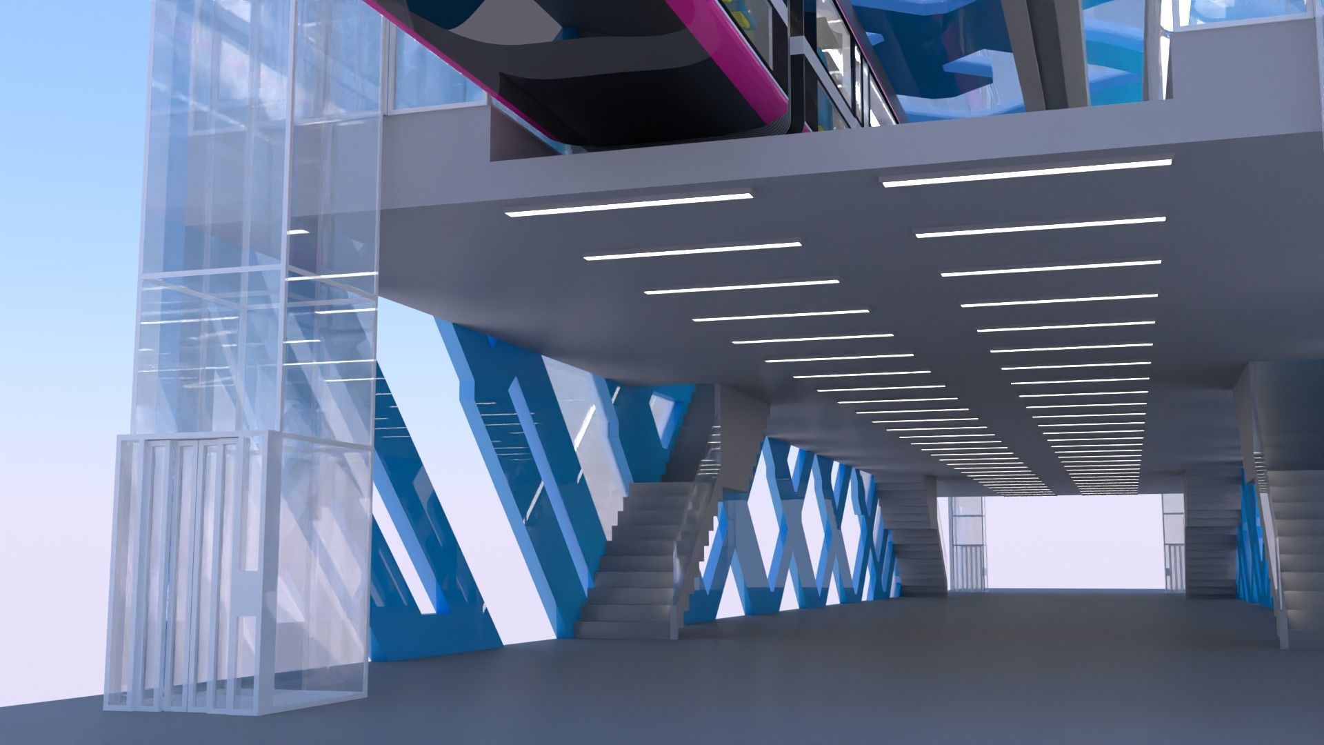 Elevated train station II 3D model_11