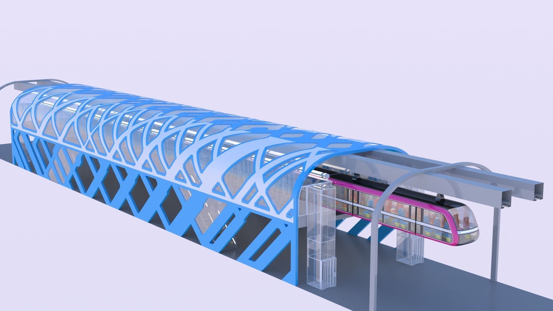 Elevated train station II 3D model_6