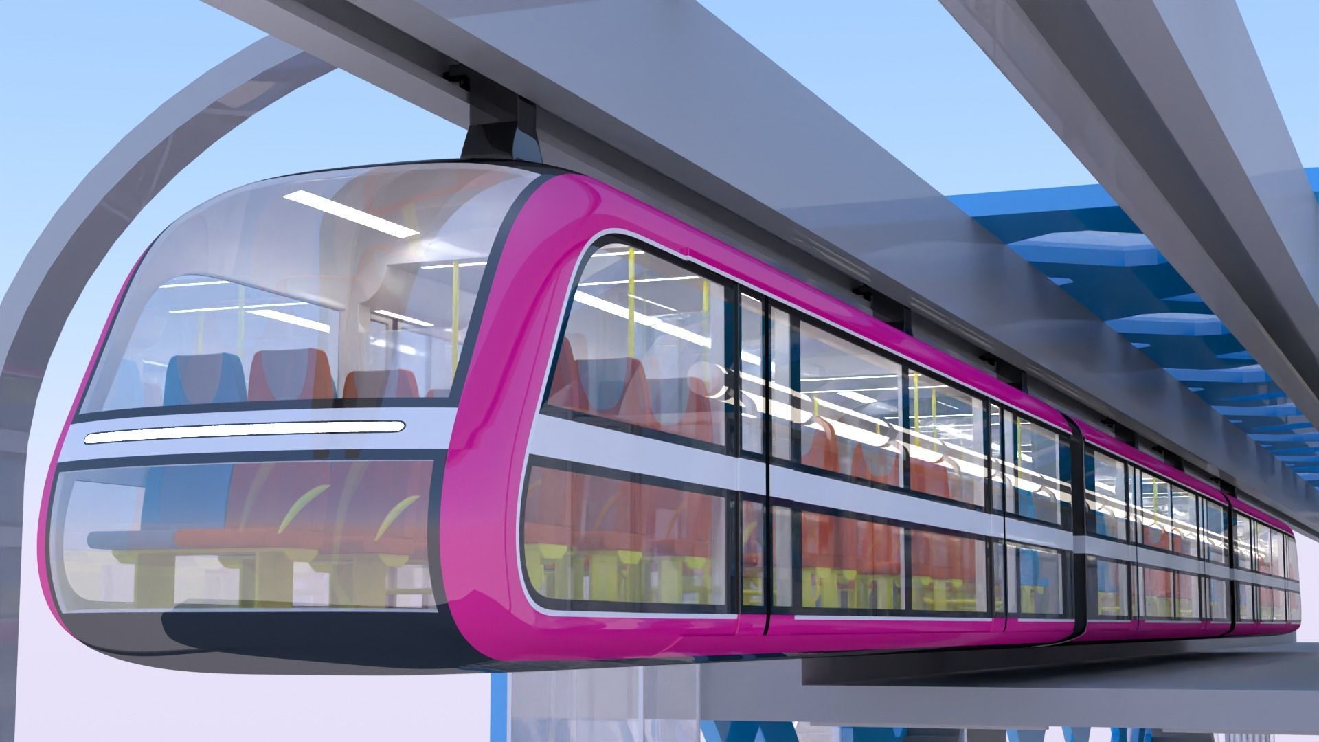 Elevated train station II 3D model_4