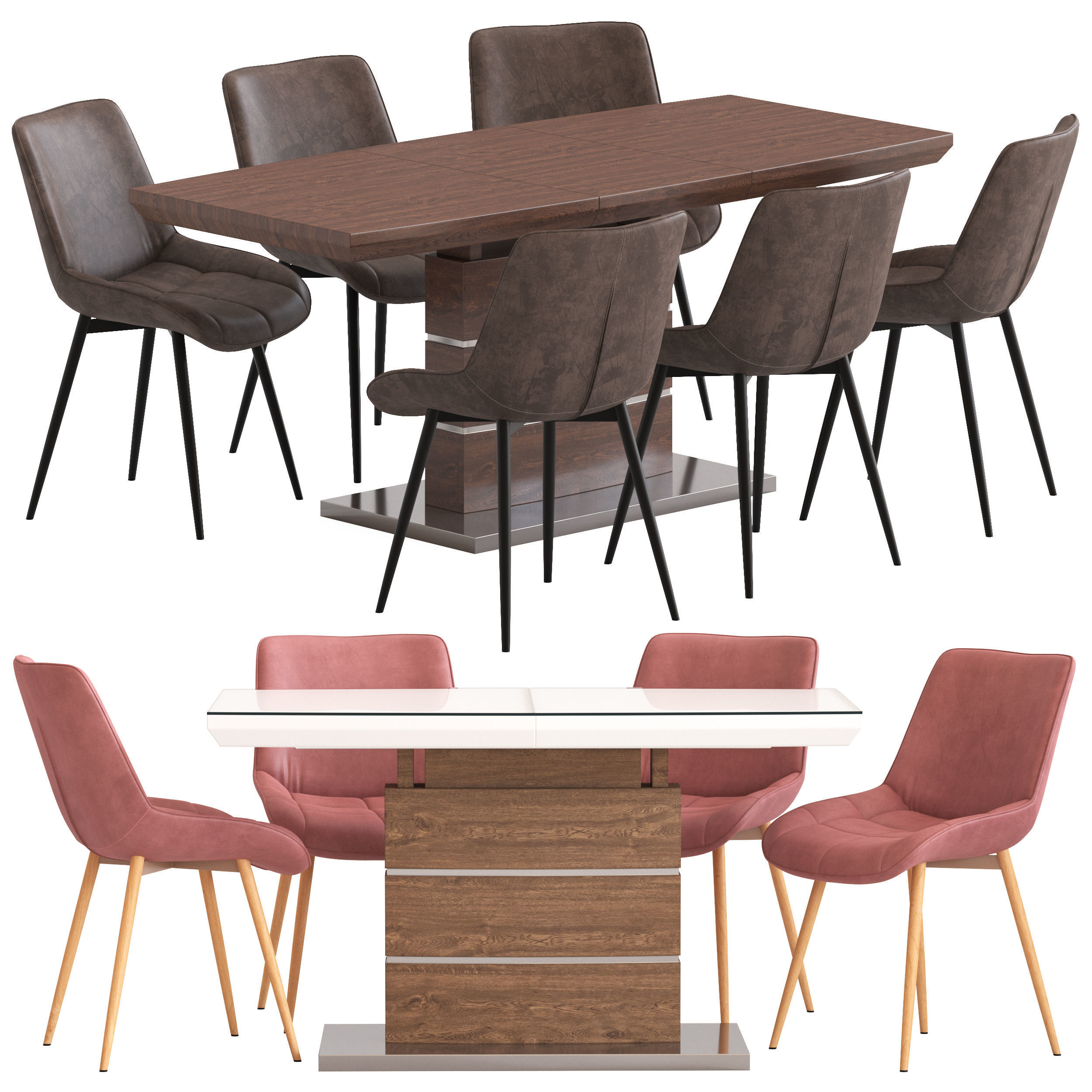 IMODERN Arioso Table and Amalia Chair 3D model_1