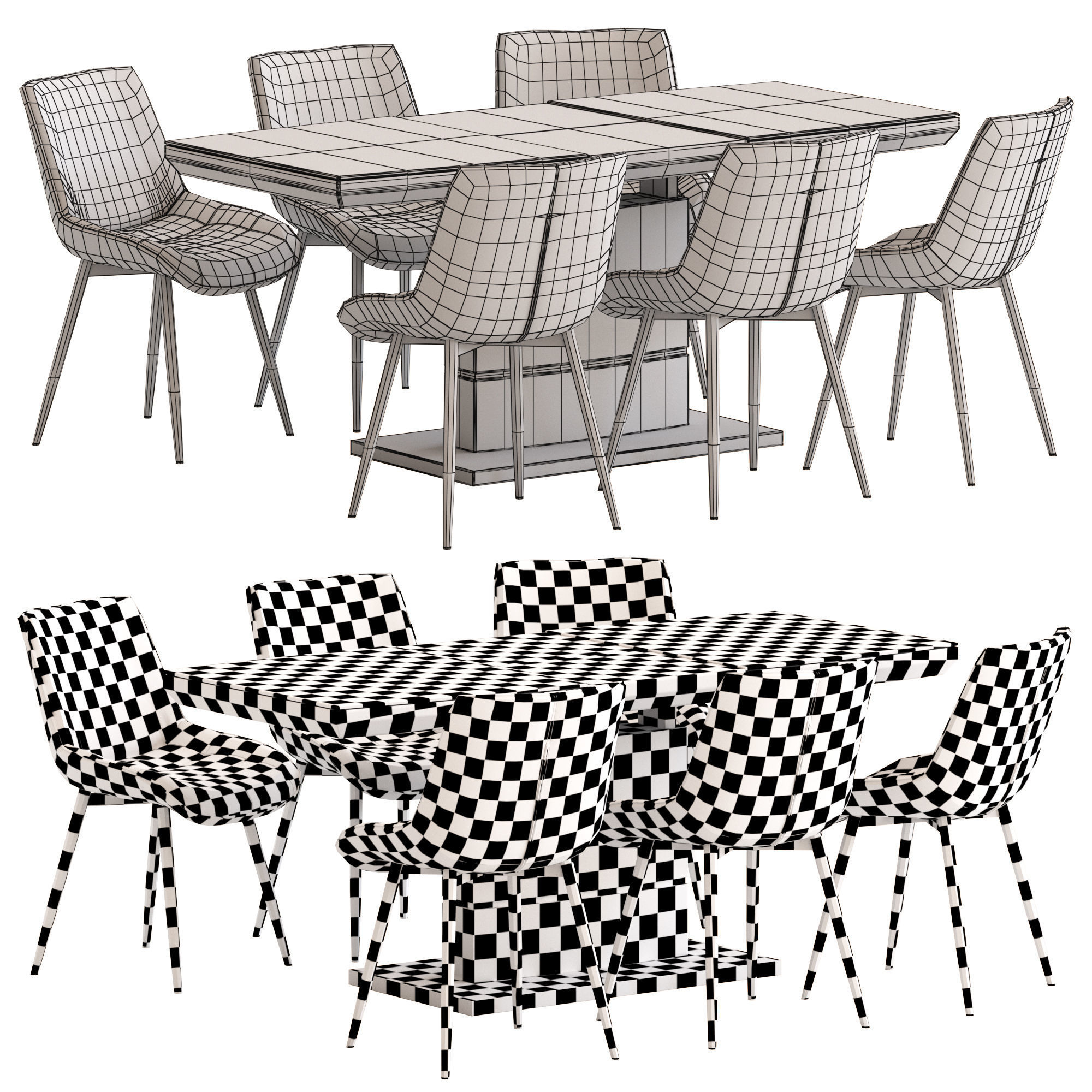 IMODERN Arioso Table and Amalia Chair 3D model_7