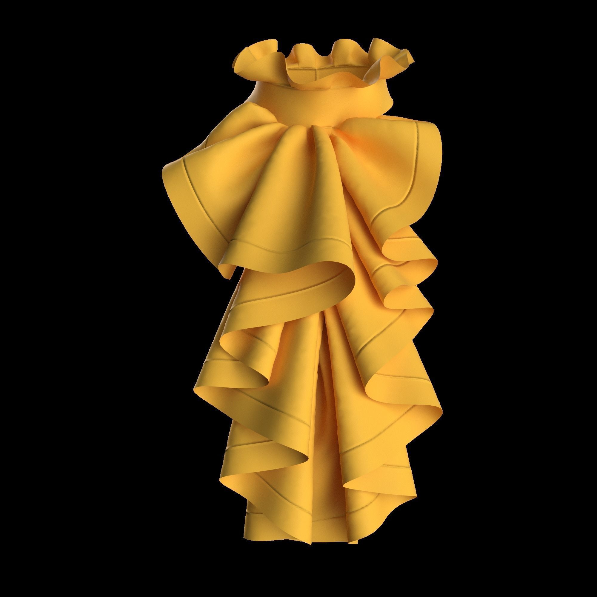 17 SCARVES AND RUFFLES 3D MODELS Low-poly 3D model_9