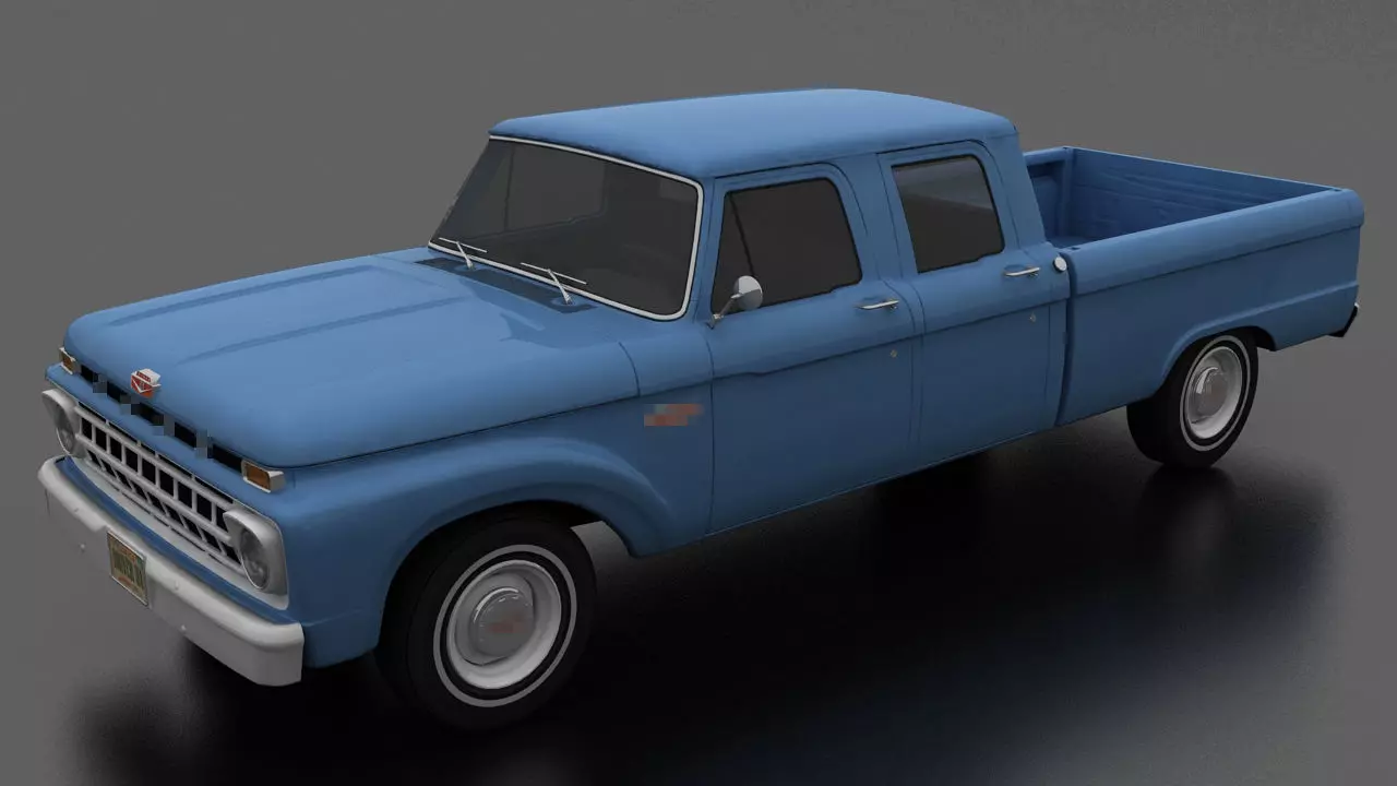 F-Series F-250 CrewCab Pickup 1965 Low-poly 3D model_0