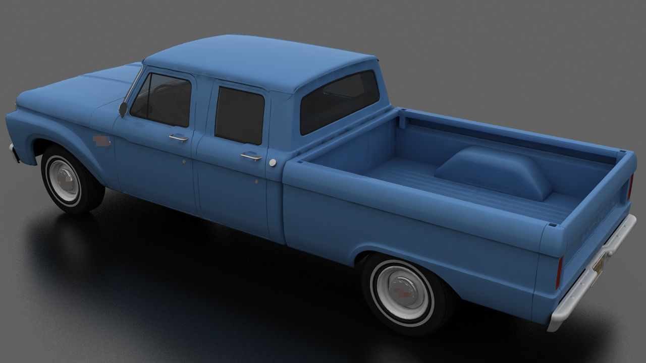 F-Series F-250 CrewCab Pickup 1965 Low-poly 3D model_2