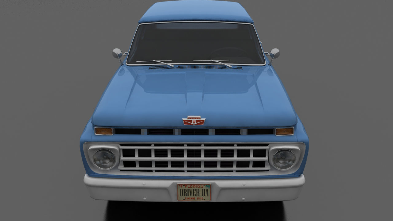 F-Series F-250 CrewCab Pickup 1965 Low-poly 3D model_7