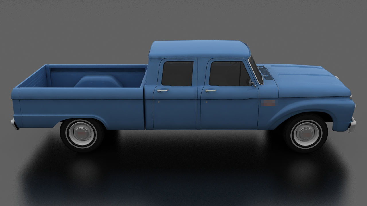 F-Series F-250 CrewCab Pickup 1965 Low-poly 3D model_5