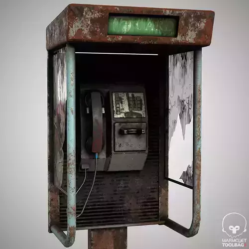 Public Phone Low-poly 3D model