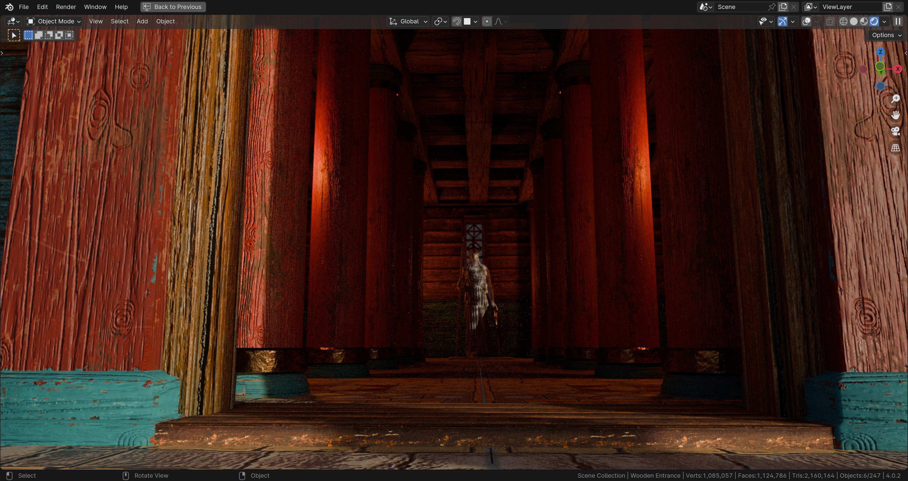 Ancient Greek Doric Wooden Temple Modular Pieces 3D model_5