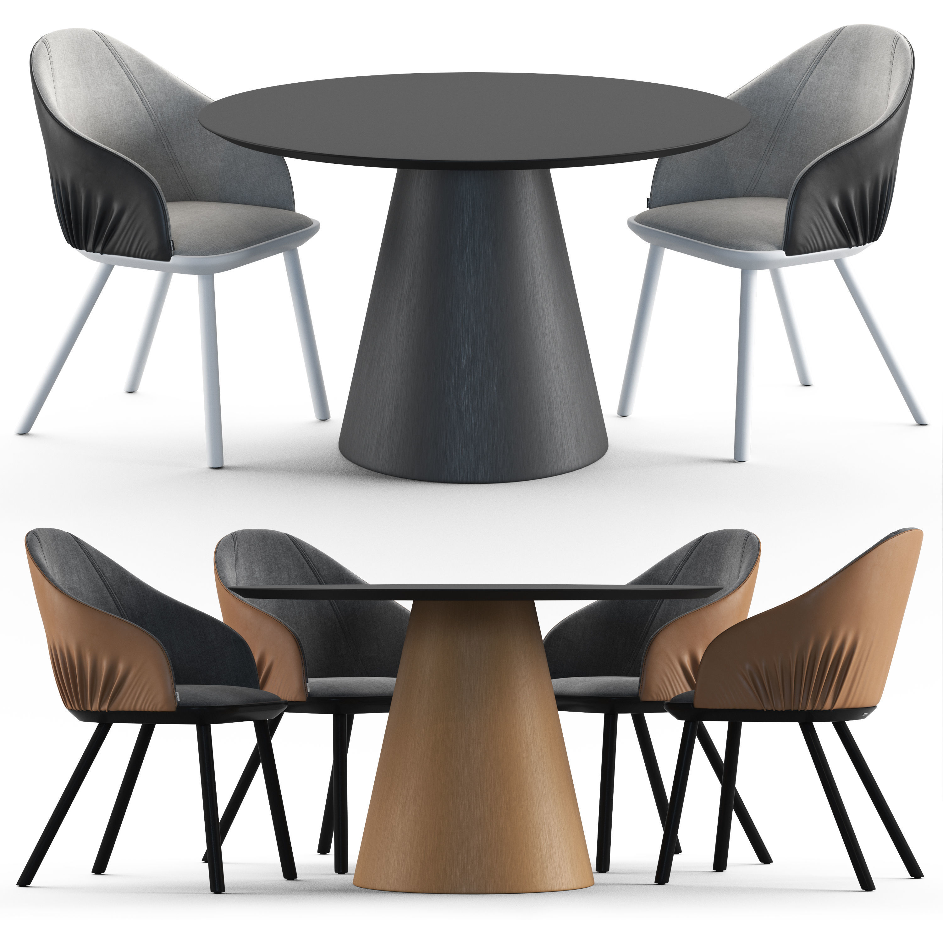 Montbel Rivoli Chair and Cono Table 3D model_1