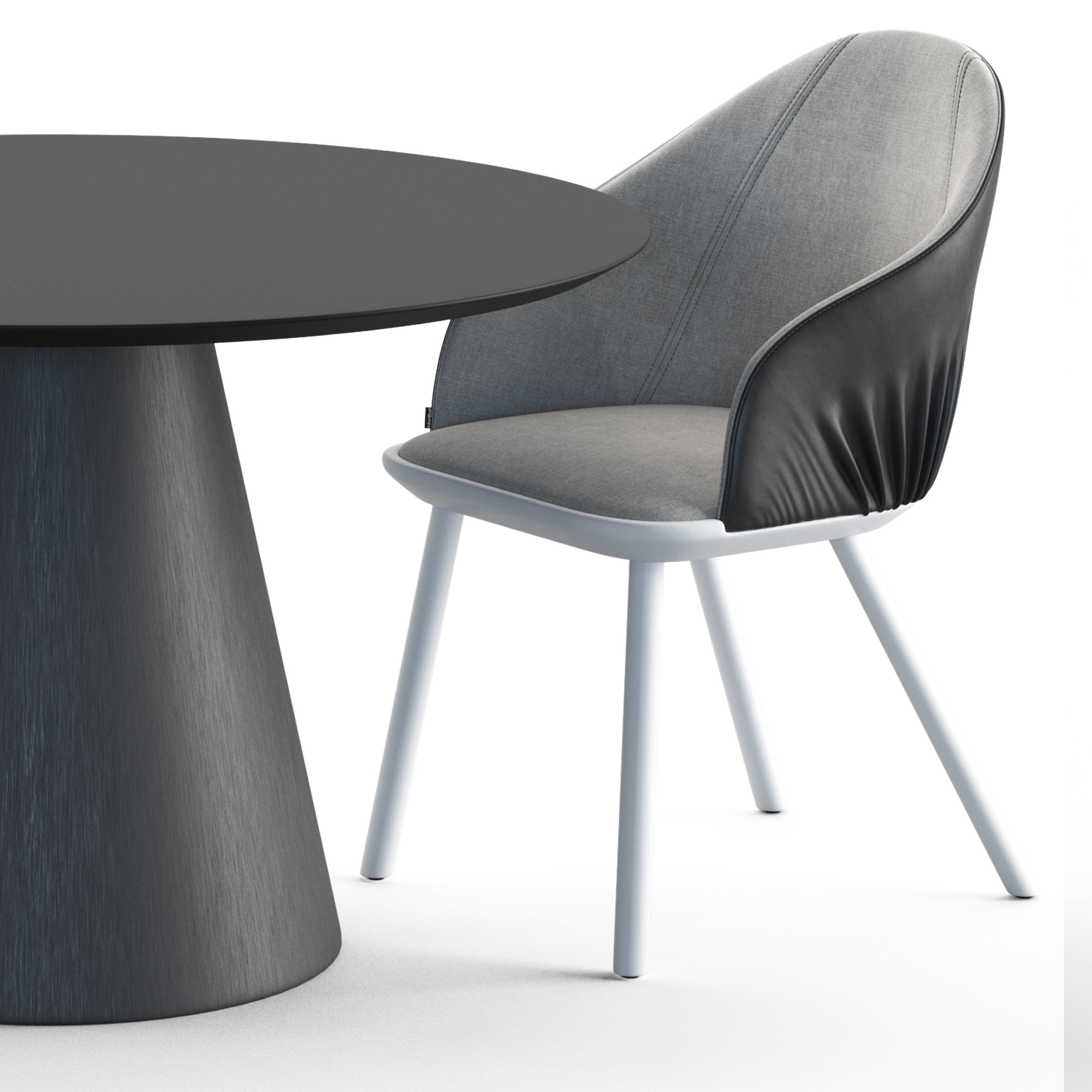 Montbel Rivoli Chair and Cono Table 3D model_5