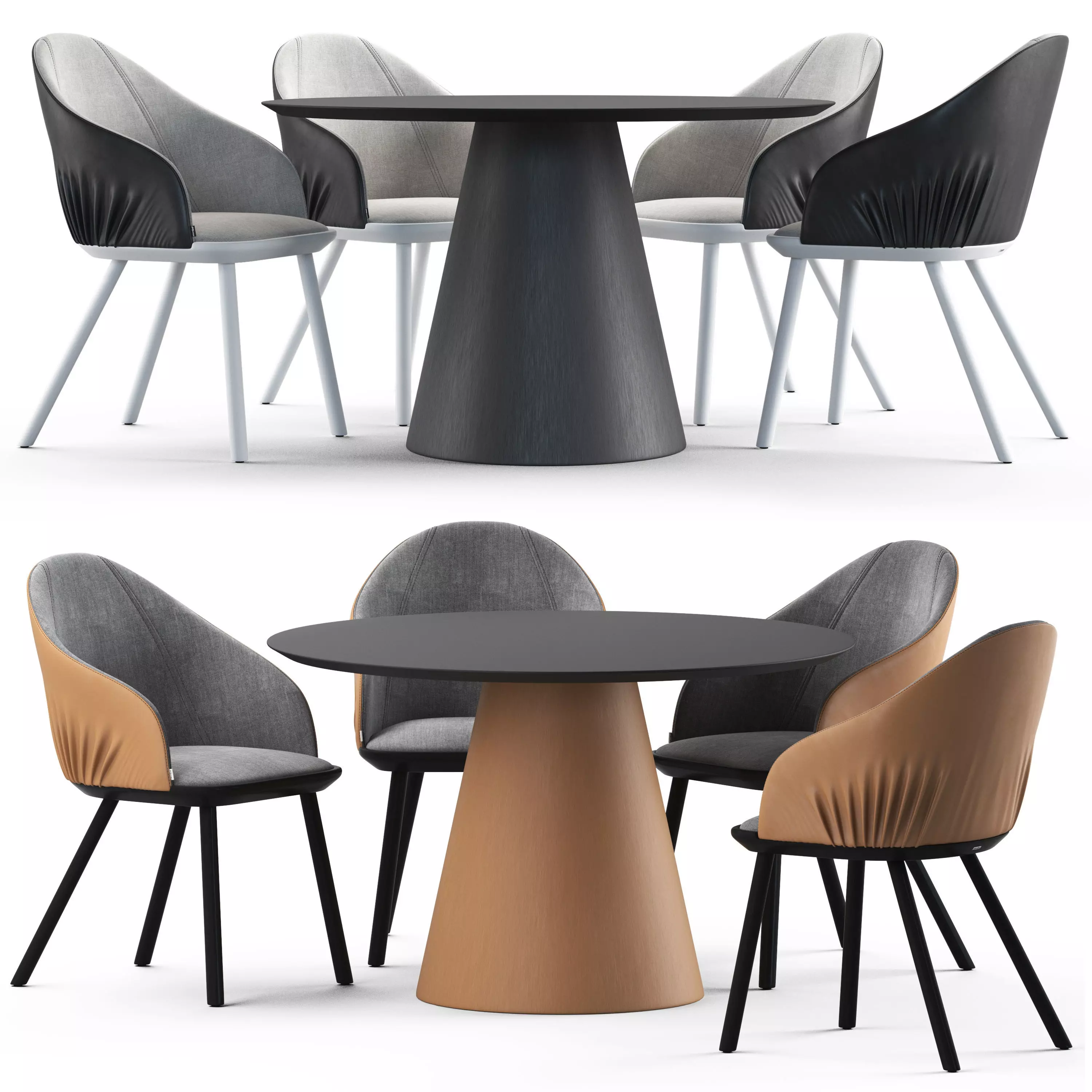 Montbel Rivoli Chair and Cono Table 3D model_0