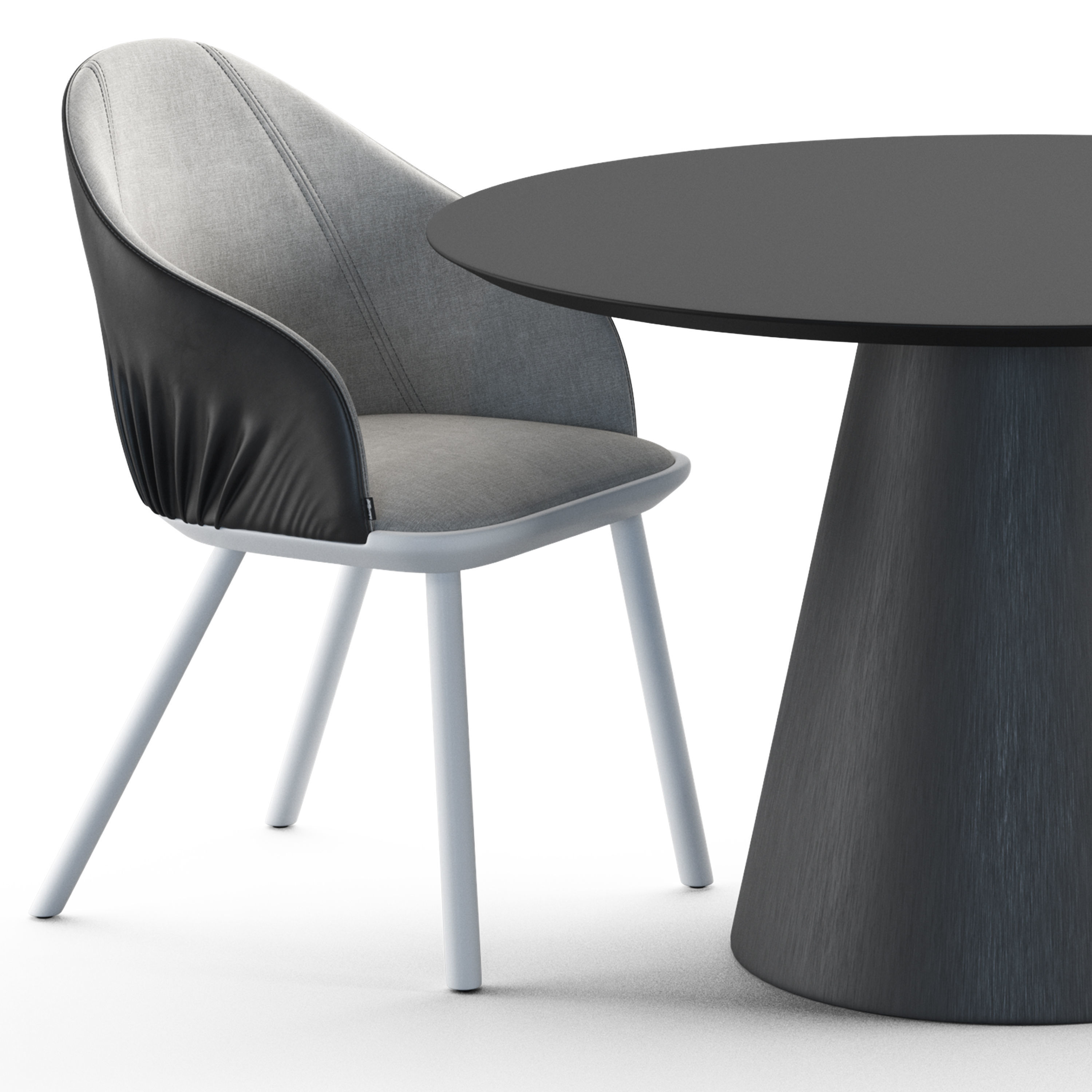 Montbel Rivoli Chair and Cono Table 3D model_4