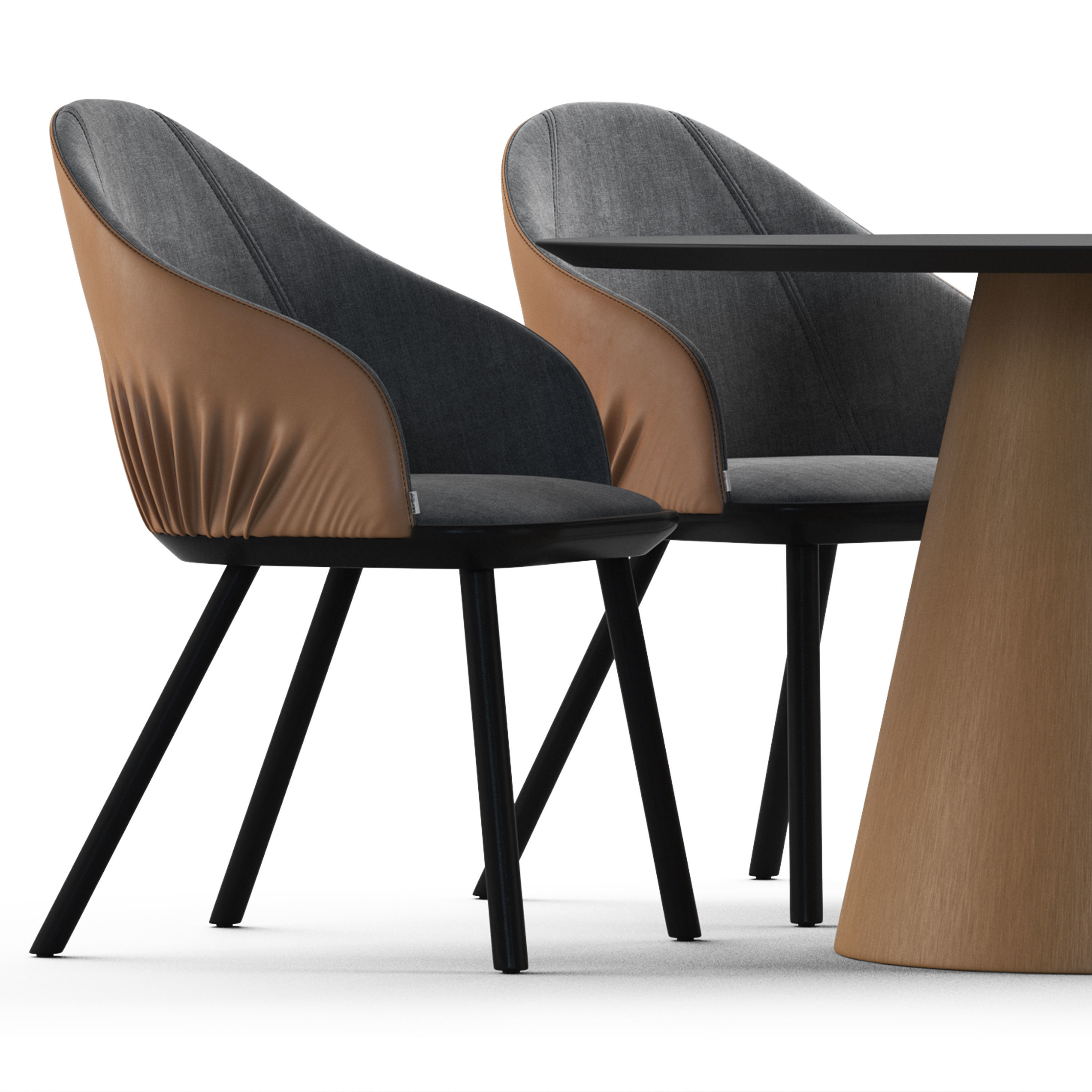 Montbel Rivoli Chair and Cono Table 3D model_2