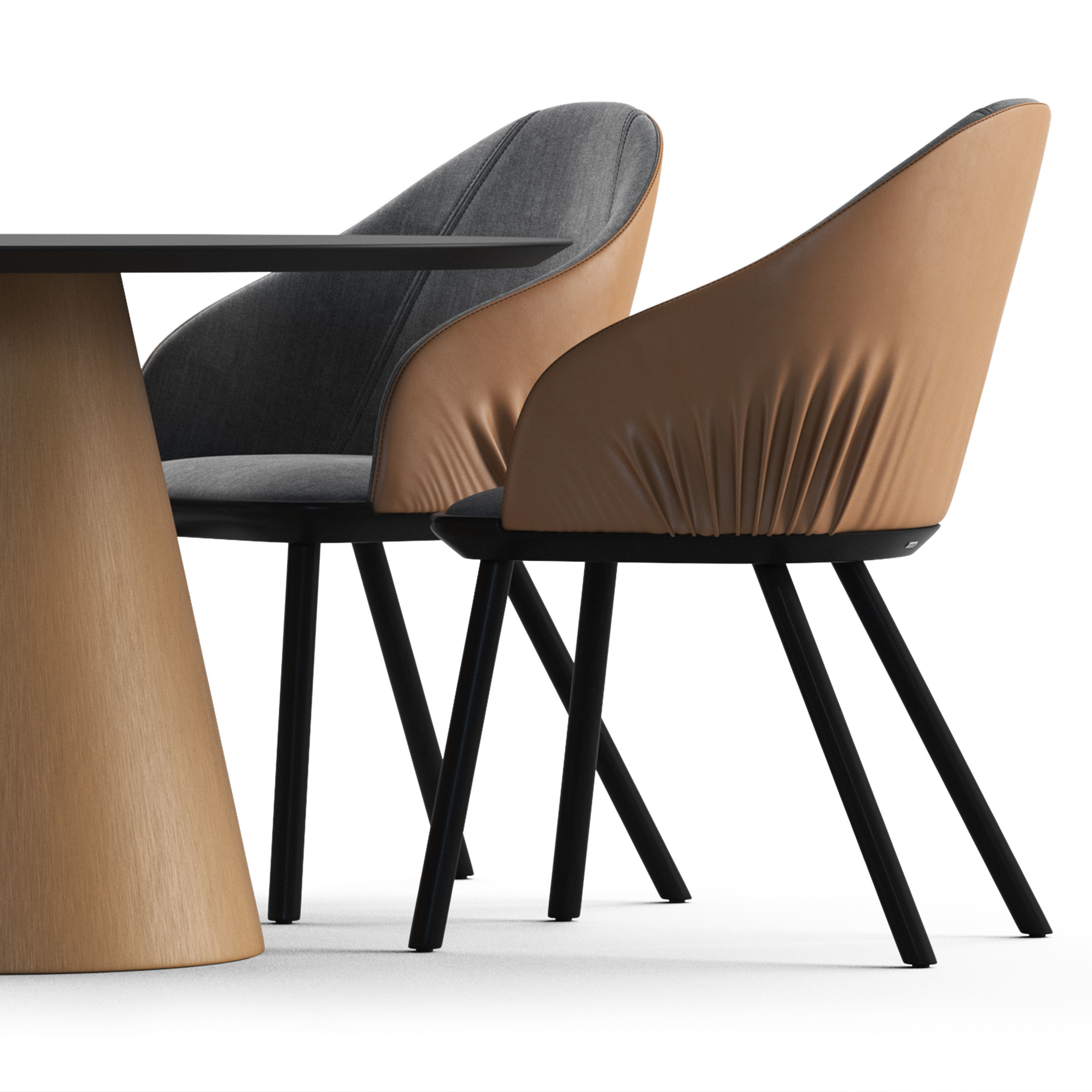 Montbel Rivoli Chair and Cono Table 3D model_3