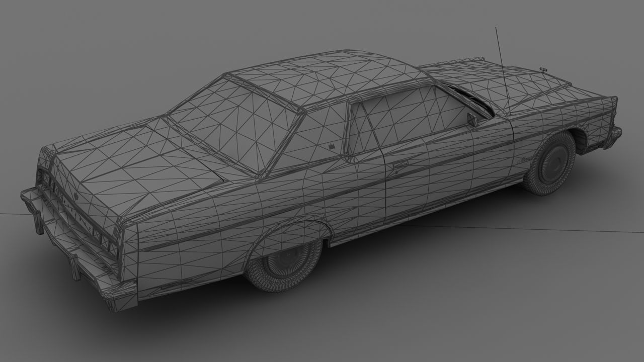 Marquis 2dr 1974 Low-poly 3D model_14