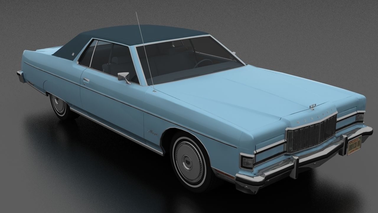 Marquis 2dr 1974 Low-poly 3D model_6