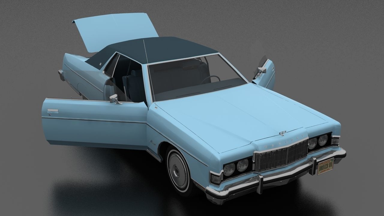 Marquis 2dr 1974 Low-poly 3D model_11