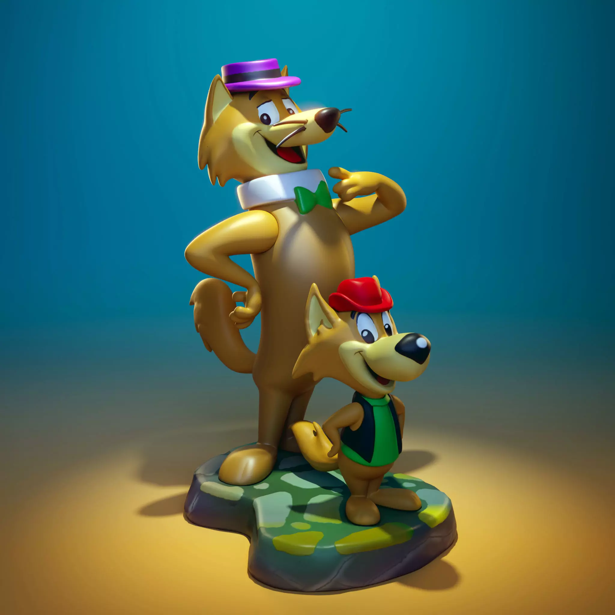 Hokey wolf and Ding a Ling 3D print model_0