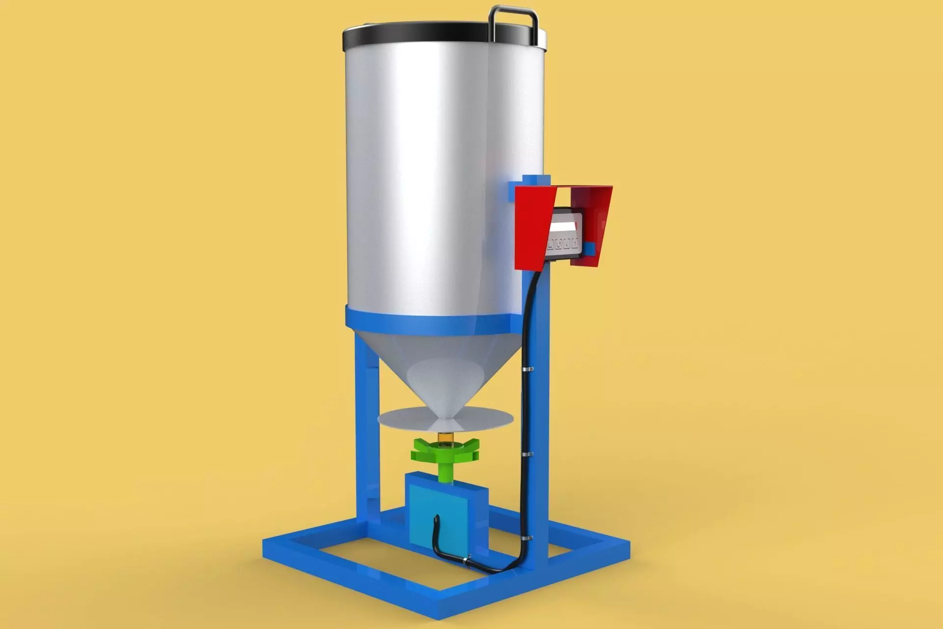 AUTOMATIC FISH FEEDER ROTARY SPREADER CENTRIFUGAL 3D model_0